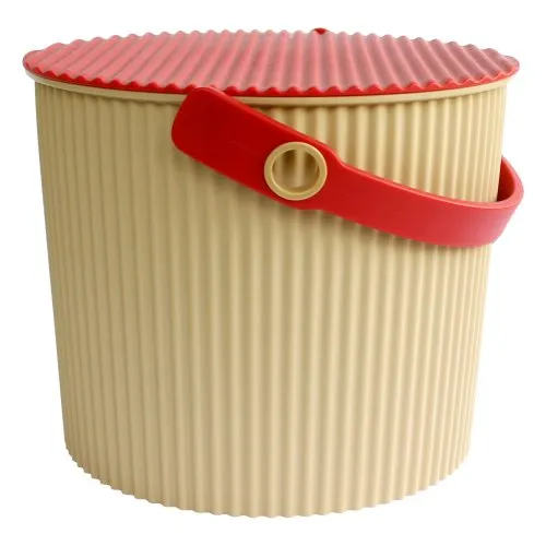 Hachiman Eimer S - Stabile (Cafe au Lait) - Aufbewahrungsbehälter mit Deckel, 8 L Fassung, robust und stilvoll für vielseitige Nutzung in Haushalt oder Garten.