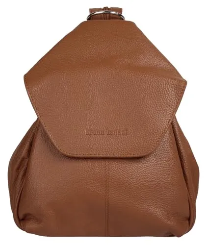 bruno banani Rucksack Echt Leder Damen | geräumiger City-Rucksack und Shopper in Braun - Damen-Rucksackhandtaschen: Wandelbarer Rucksack aus 100% Rindleder, ideal für Stadtbummel und Freizeitaktivitäten mit verstellbaren Trägern für individuellen Tragekomfort.
