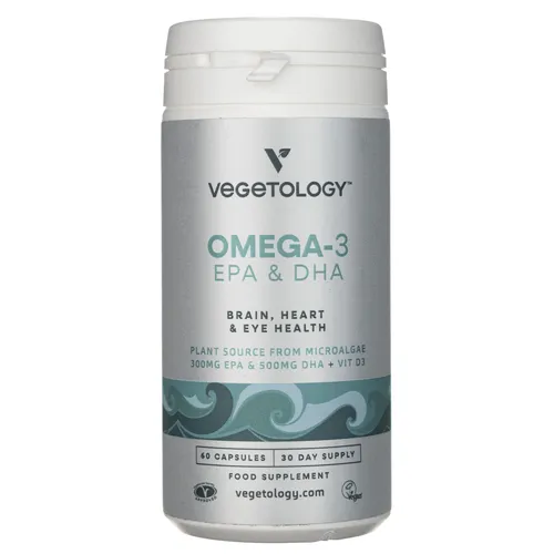 Produktbild Vegetology Omega 3 EPA & DHA + Vitamin D3, 60 Kapseln
