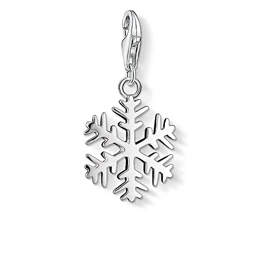 Thomas Sabo Damen Charm-Anhänger Schneeflocke aus 925 Sterling Silber - Eleganter Charm-Anhänger aus 925er Sterlingsilber mit Karabinerhaken, perfekt für Charm Armbänder und Ketten. Ideal als individuelles Geschenk für besondere Anlässe.