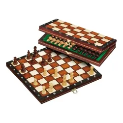 Philos Spiel Reiseschach - Klein und Handlich - Schachspiel in kompakter Größe (27 cm), perfekt für Reisen und unterwegs - ideal für Schachliebhaber!