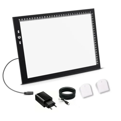 HSK A4 LED Zeichenleuchte Zeichentablett, Helligkeitsverstellbares Lichtpad für Tätowierzeichnungen, Skizzen, Animationen und Diamantmalerei-Zubehör
