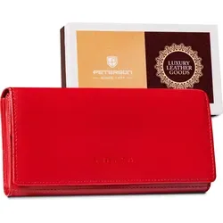 Peterson Leder Geldbörse PTN RD-32-GCL Rot - Rot