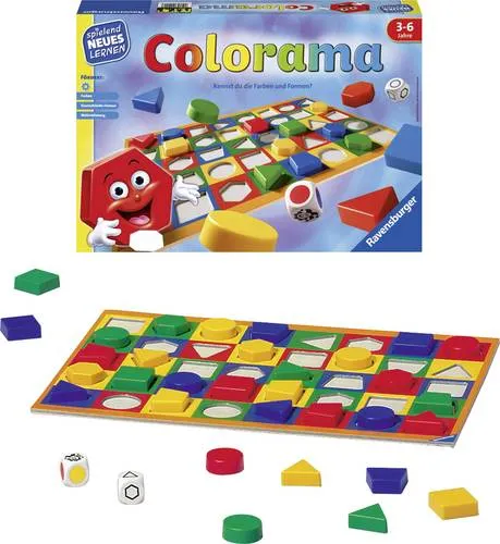 Colorama - Lernspiel für 1-6 Spieler ab 3 Jahren, fördert Farben und Geometrie in nur 15 Minuten!