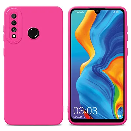 Cadorabo Hülle kompatibel mit Huawei P30 LITE Schutzhülle TPU Silikon Case Liquid Design mit Kameraschutz Slim Kratzfest Weiche Gummi mit Rundumschutz Case Hülle für Huawei P30 LITE in Pink