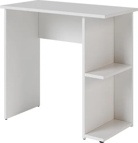 Vicco Schreibtisch Simple, Weiß, 80 x 40 cm - Moderner Computertisch mit praktischem Regal, ideal für kleine Räume. Bietet Platz für Computer und Bürobedarf. Pflegeleichte Spanplatte sorgt für Langlebigkeit. Maße: 80 x 40 cm, Höhe 76 cm. Lieferung inklusive Montageanleitung.