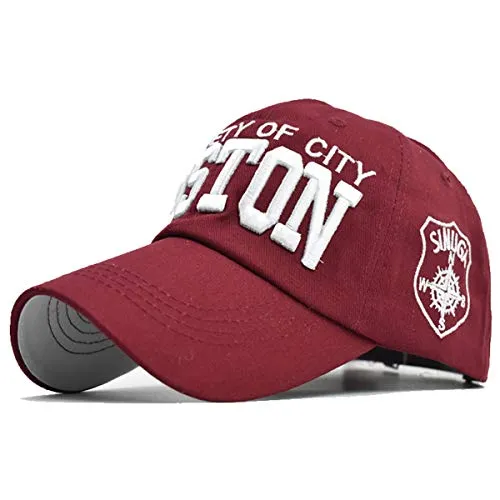 Sporty Baseballcap Boston Distressed Snapback - Vintage Retro Kappe (weinrot) - Verstellbare Baseballcap im angesagten Vintage-Look. Ideal für jeden Anlass, mit Lüftungslöchern und vorgebogenem Schirm für optimalen Tragekomfort.