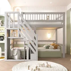 Einzelbett 90x200 Cm Mit Stauraum-treppe Grau