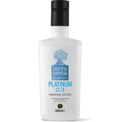 23,80 €/Liter - Terra Creta Estate - Extra Natives Olivenöl 0,3% platinum 500ml