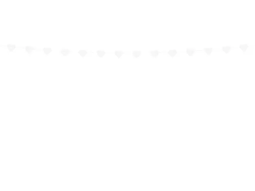 Girlande Herzen, weiß, 1,8 m