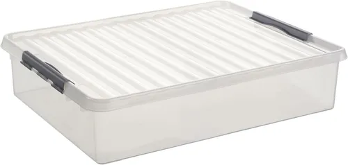 Sunware Bettbox Q-Line 60L – Praktische Aufbewahrungslösung - Aufbewahrungsboxen, 60L Volumen, transparentes Design für einfache Sichtbarkeit und optimalen Platz im Schlafzimmer oder unter dem Bett.