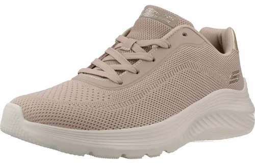Skechers Bobs Squad Waves Damen Sneaker in Hellbraun (Taupe) - Vielseitige Sneakers mit leichtem, netzartigen Obermaterial. Ideal für Freizeit, Sport oder Beruf. Komfortable Memory-Foam Decksohle und stoßdämpfende Zwischensohle für besten Tragekomfort.