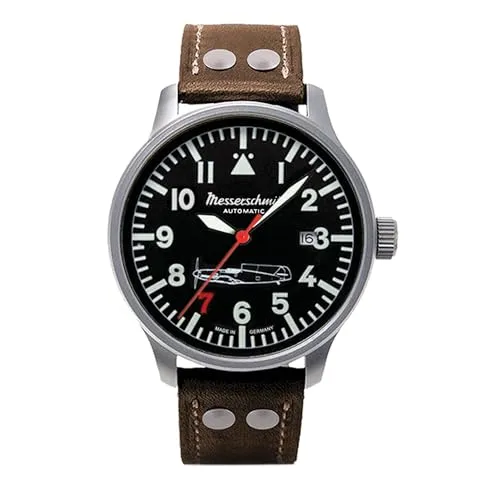 Messerschmitt Automatikuhr Herren-Flieger ME109 Rote 7 - Hochwertige Herrenarmbanduhr mit mechanischem Uhrwerk, edlem Design und robustem Edelstahlgehäuse. Ideal für stilbewusste Männer, die Wert auf Präzision legen.