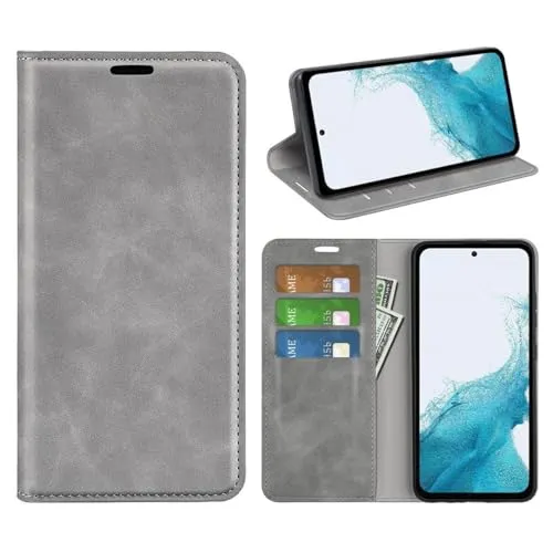 CoverKingz Handyhülle für Samsung Galaxy A55 5G - Handytasche mit Kartenfach Wallet Case Cover - Handy Hülle klappbar Grau