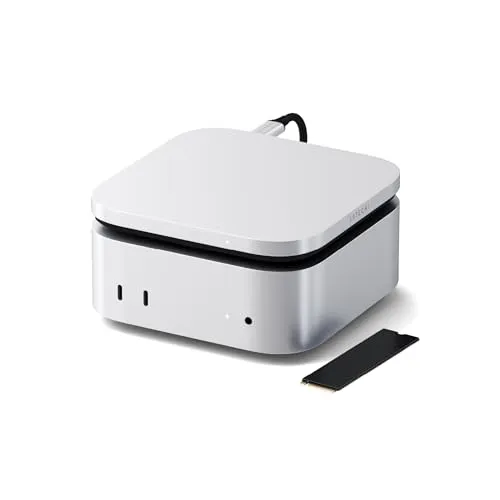 SATECHI USB4 NVMe SSD-Gehäuse für Mac mini M4 - Externe Festplattengehäuse mit ultraschnellen Übertragungen bis zu 40 Gbit/s, ideal für bis zu 8 TB Speicher und perfekt für kreative Profis und Gamer.