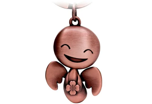 FABACH Schlüsselanhänger Schutzengel Happy mit Kleeblatt in pink von FABACH