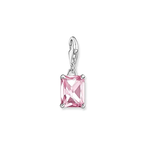 Thomas Sabo Charm-Anhänger rosa Stein aus 925 Sterlingsilber - Eleganter Clasp Charm für Damen mit rosa Stein, vielseitig kombinierbar und das perfekte Geschenk für besondere Anlässe.