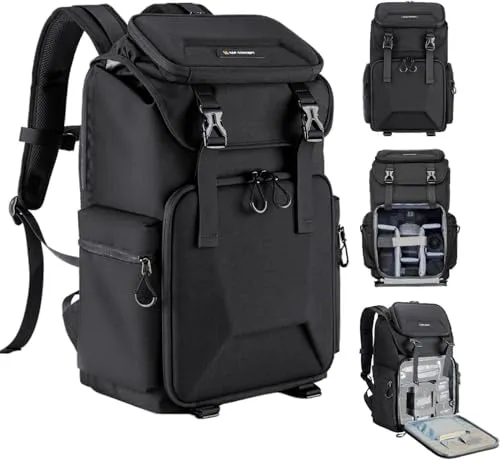 K&F CONCEPT Kameratasche für Fotografen, Reisetasche für Stativ, Kameraobjektiv, Zubehör mit Laptopfach und Regenschutz, wasserdichte, multifunktionale Kamerataschen für DSLR-Kameras