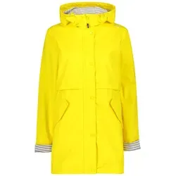 CMP Woman Jacket FIX Hood yellow (R411) 46 - Funktionsjacke für Damen, wind- und wasserfest mit modischem Streifenmuster und verstellbarer Kapuze für optimalen Schutz und Stil bei jedem Wetter.