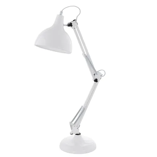 Eglo Borgillio E27 80cm Schreibtischlampe - Stylische Schreibtischlampe mit 80 cm Höhe, ideal für ein modernes Büro oder Home Office und sorgt für optimale Beleuchtung.