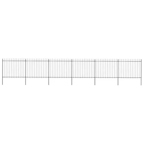 vidaXL Gartenzaun mit Speerspitzen 10,2 x 1,5 m Schwarz - Metallzaun aus pulverbeschichtetem Stahl mit dekorativen Speerspitzen für hohe Sicherheit und elegante Abgrenzung. Ideal für Garten, Zuhause oder Geschäftsgrundstück.