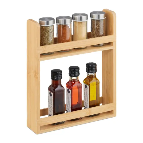 Gewürzregal Gewürz Organizer Gewürzständer Gewürzaufbewahrung Gewürzfach Bambus