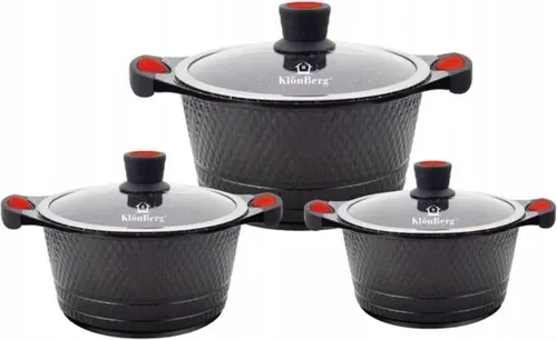 KlönBerg 6-teiliges Antihaft-Topfset, 2,5/4,5.7L SUPPENTOPF , Induktion, MIT DECKEL KB4200