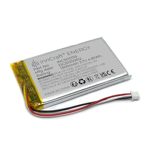 Lithium Polymer Akku innCraft Energy 1300mAh 3.7V, 60x37x5 Modell 503759 3P Molex 51021-030 1.25mm Anschluss