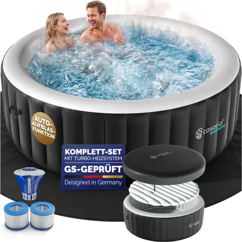 CASARIA® Aufblasbarer Whirlpool Schwarz für 6 Personen