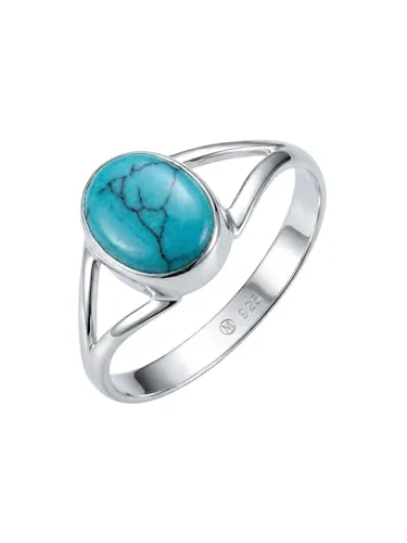 mantraroma 925 Sterling Silber Ring mit Türkis in türkis von mantraroma