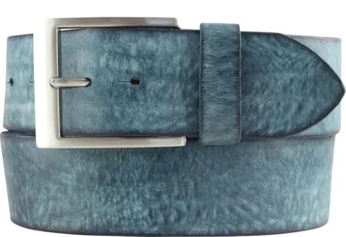 BELTINGER Gürtel aus weichem Vollrindleder Used-Look 5 cm | Jeans-Gürtel für Herren Damen 50mm | Ledergürtel Vintage-Look | Marine 115cm