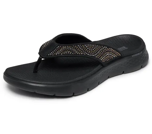 Skechers Go Walk Flex Sandal Maren Damen Zehentrenner Schwarz - Stylische Zehentrenner-Sandale für Damen, mit komfortablem Goga Mat Fußbett und leichter Dämpfung. Ideal für entspannte Tage, bietet optimale Flexibilität und Traktion.