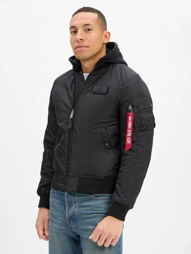 Alpha Industries Bomberjacke MA-1 TT Hood schwarz S (44/46) - Funktionsjacke im modischen Slim Fit mit pflegeleichtem Material, ideal für stilbewusste Träger und vielseitige Einsatzmöglichkeiten.