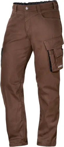 Uvex Perfexxion Arbeitshose - Bundhose mit Kniepolstern - Braun - Gr 30 - Hochwertige Arbeitshose aus 35% Baumwolle, ideal für Handwerker. Mit elastischem Stretchbund, vielen Taschen und Cordura-Kniepolstertaschen für optimalen Komfort und Funktionalität.