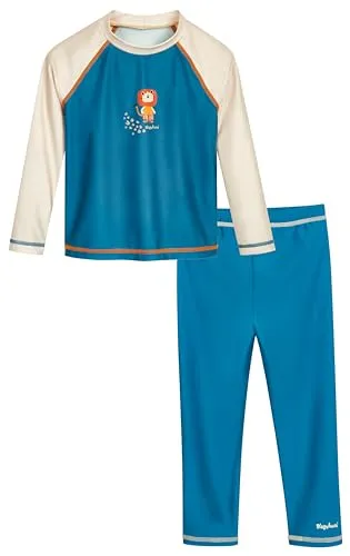 Playshoes Jungen Zweiteiler Lang Schwimmshirt - Dschungel Set 62-68 - Rashguards für Jungen, aus recyceltem Polyester mit UV-Schutz 50+, ideal für heiße Sommertage am Meer oder im Schwimmbad.
