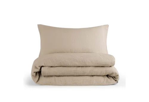 Laleni Kinderbettwäsche aus Baumwolle - Musselin Bettwäsche in Taupe - Bettwäsche-Set für Kinder, aus 100% Oeko-TEX zertifizierter Baumwolle, ideal für einen erholsamen Schlaf im Sommer.