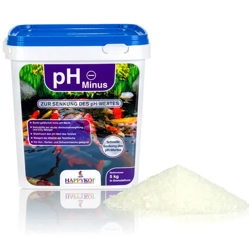 HAPPYKOI® pH Minus zur Senkung vom pH Wert Wasser Koi Teich in Granulatform 5 kg