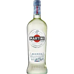 Martini Bianco 14,4% 1 Liter - Sonstige Spirituosen, der italienische Wermut vereint über 40 Kräuter und Pflanzen für ein einzigartiges Geschmackserlebnis, ideal als Aperitif oder Cocktailbasis.