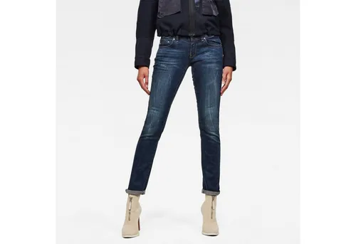 G-Star Damen Jeans Midge Straight blau (31/36) - Lässige Jeans mit geradem Schnitt und verstellbarem Bund, ideal für perfekten Sitz und Komfort. Hochwertiger Stretch-Denim für optimale Bewegungsfreiheit.