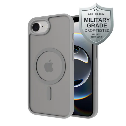 Cazy Hülle geeignet für iPhone 16e Hülle geeignet für MagSafe - Military Grade Backcover - Grau