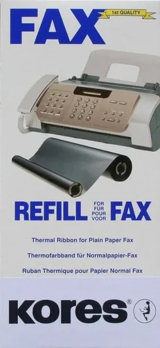 Kores Thermotransferrolle für Brother Fax 1010, schwarz - Zubehör für Faxgeräte, hohe Druckleistung von ca. 420 Seiten pro Rolle, ideal für zuverlässige Faxkommunikation.