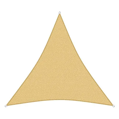 sunprotect 12015 Professionelles Sonnensegel 3x3x3 m - Dreieckiges Sonnensegel in Beige, bietet ca. 90% UV-Schutz und ist ideal für den Außenbereich. Wetterfest, luftdurchlässig und mit integrierten Spanngurten für einfache Montage.