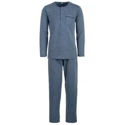 Lucky Schlafanzug Thermo Pyjama Set Langarm - Cross-over grau XL