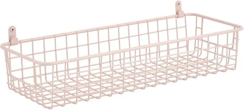 mDesign Badaccessoire-Set Wandregal Korb rosa Ablagekorb Metall Wandkorb Bad Organizer Handtuc