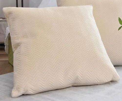 Gardinenbox Kissen Dekokissen LxB 45x45 cm Creme Jacquard »Greta« mit Fischgrät-Design pflegeleicht Reißverschluss weiche 320g Füllung - Vielfältige Farbauswahl, 2023510