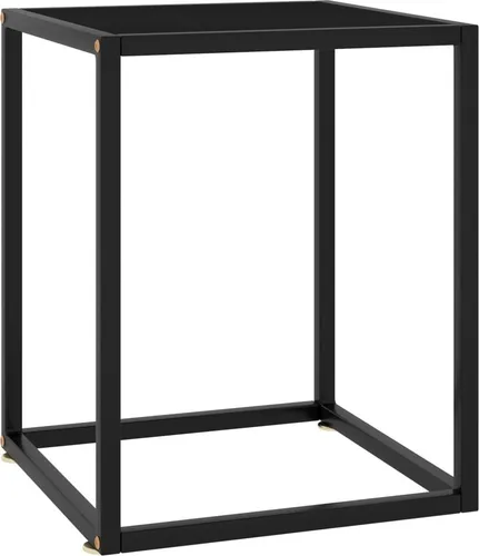 Maison Exclusive Couchtisch Schwarz mit Glas 40x40x50 cm