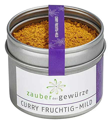 Zauber der Gewürze Curry Pulver fruchtig, mild, aromatisch, Curry Gewürz auch zum Herstellern einer Curry-Sauce, Spitzenqualität, in wiederverschließbarer Aroma-Dose, 55 g