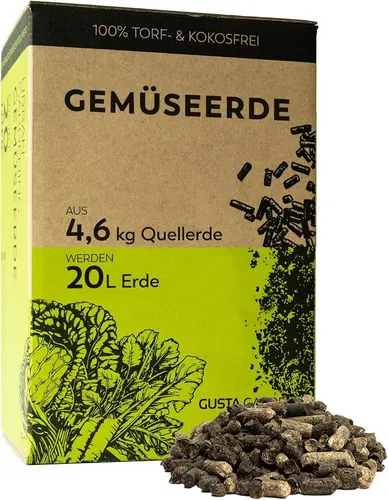 Gusta Garden Anzucht- und Kräutererde 20L, Urban Gardening Gemüseerde und Tomatenerde mit Langzeitdünger  Pellet