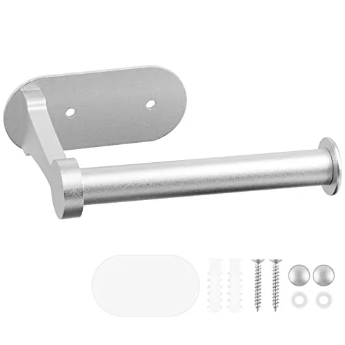 Toilettenpapierhalter Selbstklebend, Toilettenpapierhalter Ohne Bohren, Rollenhalter, Klorollenhalter, Klopapierhalter, Küchenrollenhalter, für Bad, Toilette, Küche, Ohne Bohren oder Bohrbar (Silber)