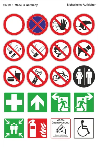 Aufkleber Sicherheotssortiment : 20 Motive ,200 x 300 mm   Sticker Tattoo Auto